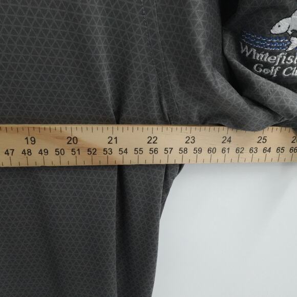 Footjoy Polo Shirt Men Large Gray Geometric Whitefish Lake Golf Polo Performance - Picture 4 of 12